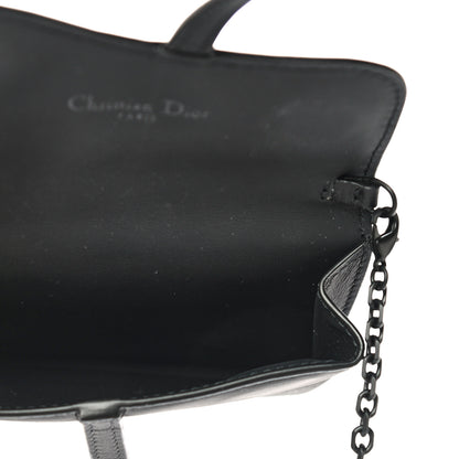 Christian Dior Ultra Matte Calfskin Nano Saddle Chain Pouch Black 5 of 10