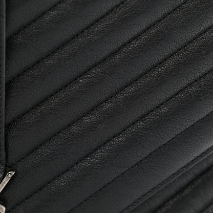 Saint Laurent Sheepskin Matelasse Chevron Monogram Large College Satchel Black 12 of 12