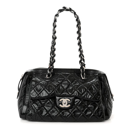 Chanel Patent Quilted Day Glo Flap Bag Black 1 of 14