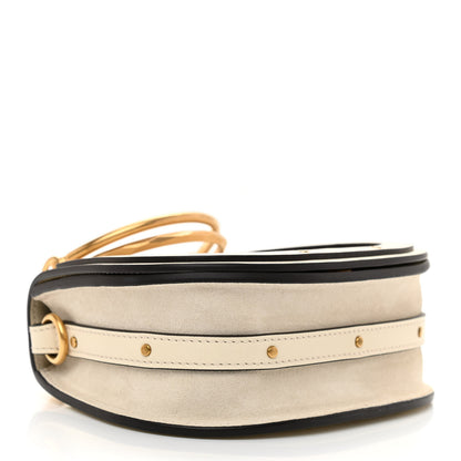 Chloe Calfskin Suede Small Nile Bracelet Bag Off White 3 of 7