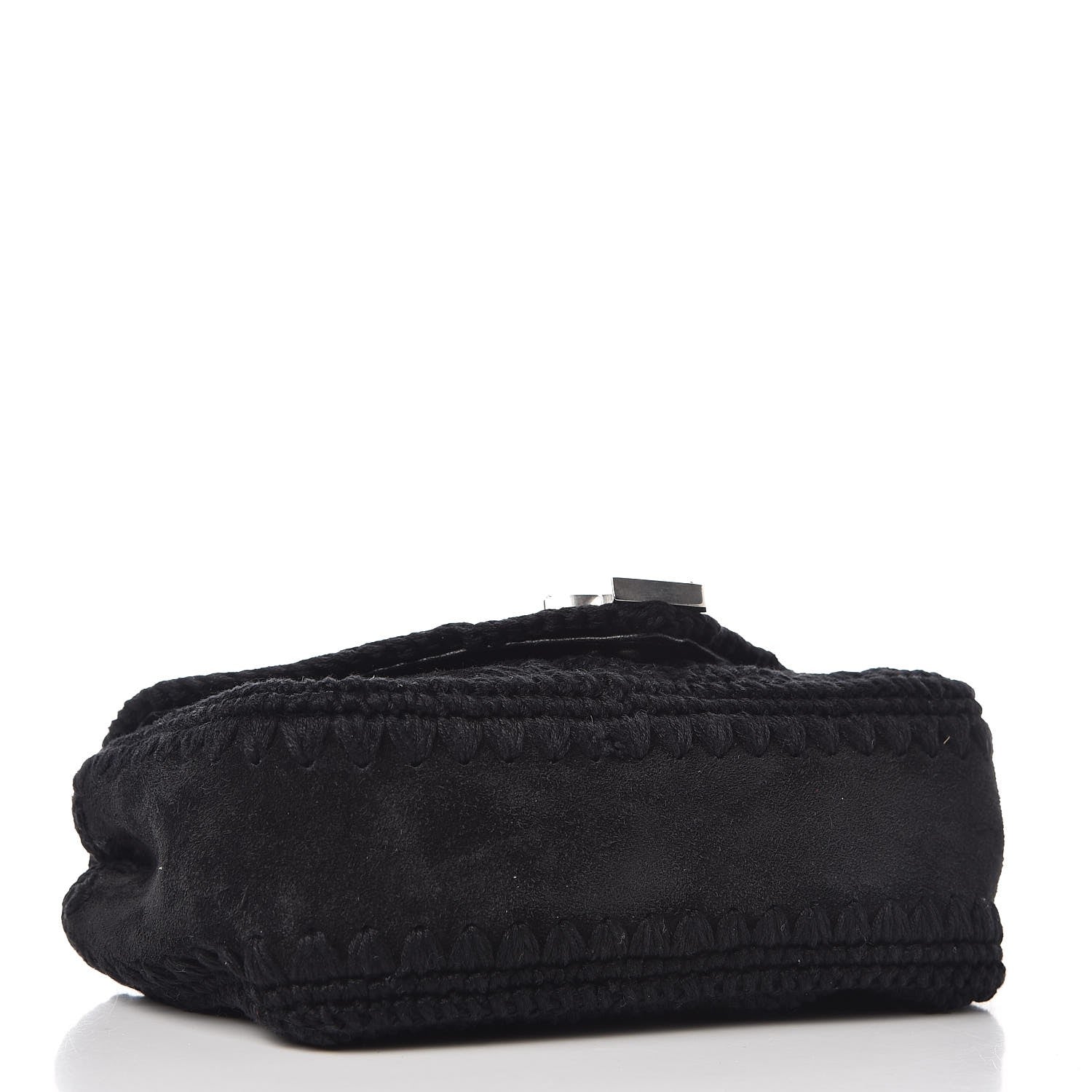 Saint Laurent Suede Calfskin Macrame Baby Chain Bag Black 4 of 9