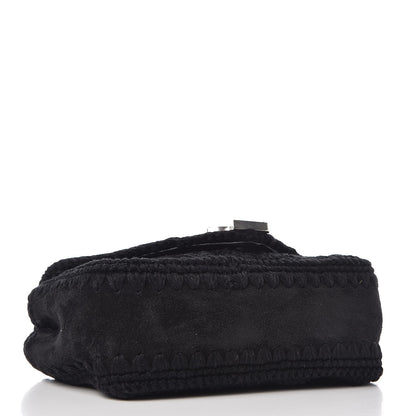 Saint Laurent Suede Calfskin Macrame Baby Chain Bag Black 4 of 9