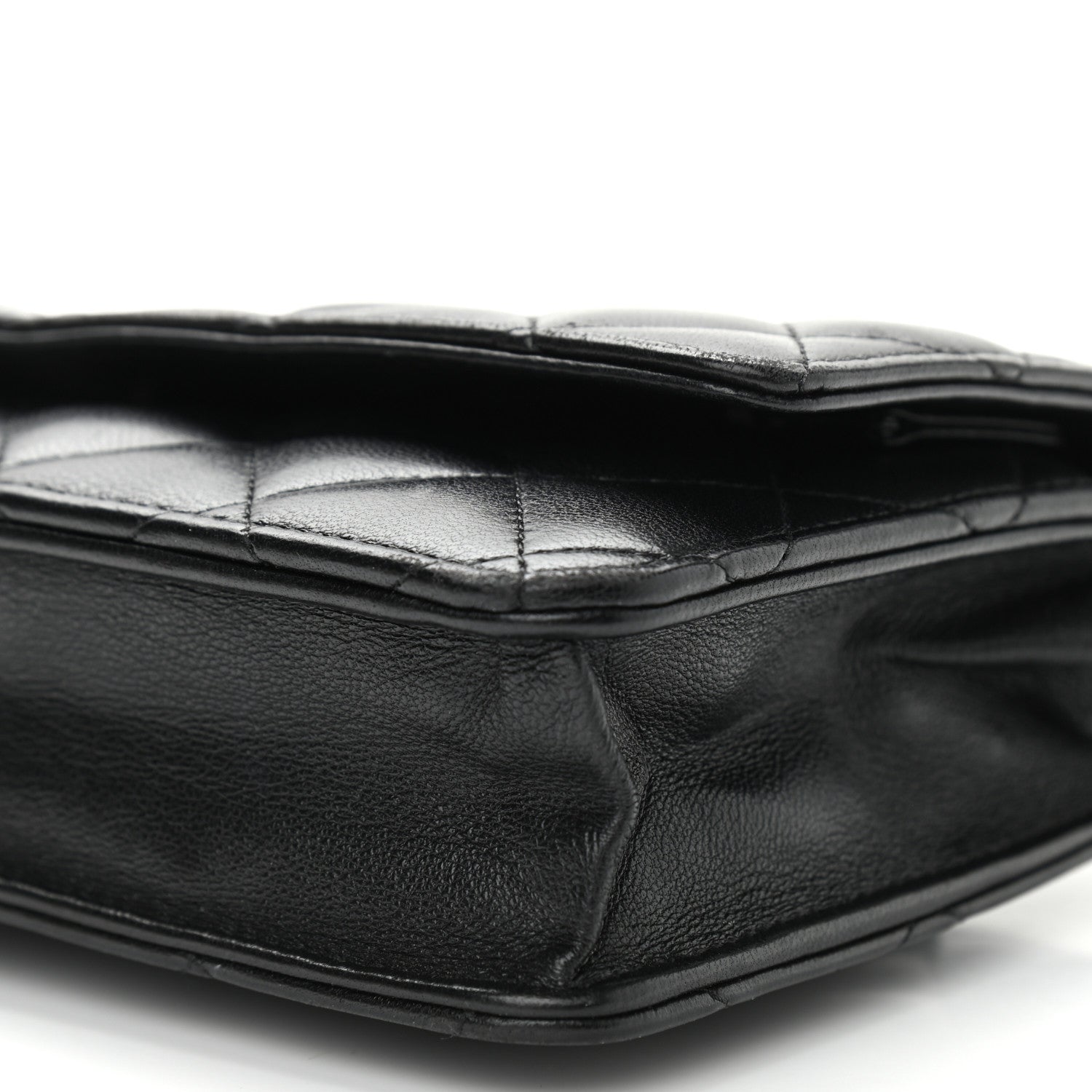 Chanel Lambskin Quilted Wallet On Chain WOC Black 6 of 12