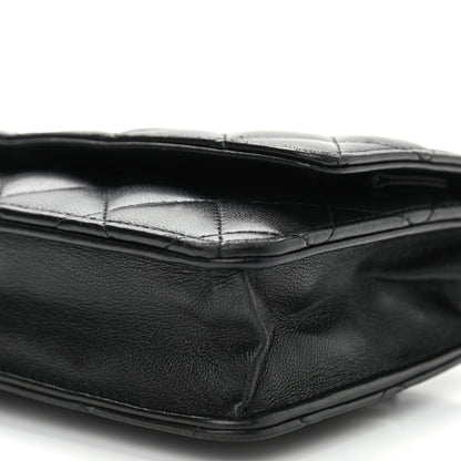 Chanel Lambskin Quilted Wallet On Chain WOC Black 6 of 12