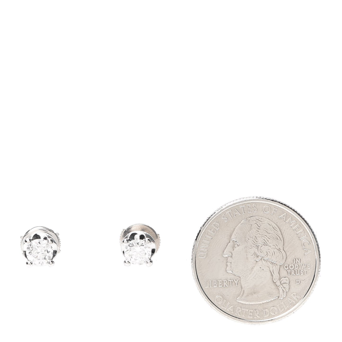 18K White Gold Diamond .96ct Corona Solitaire Earrings