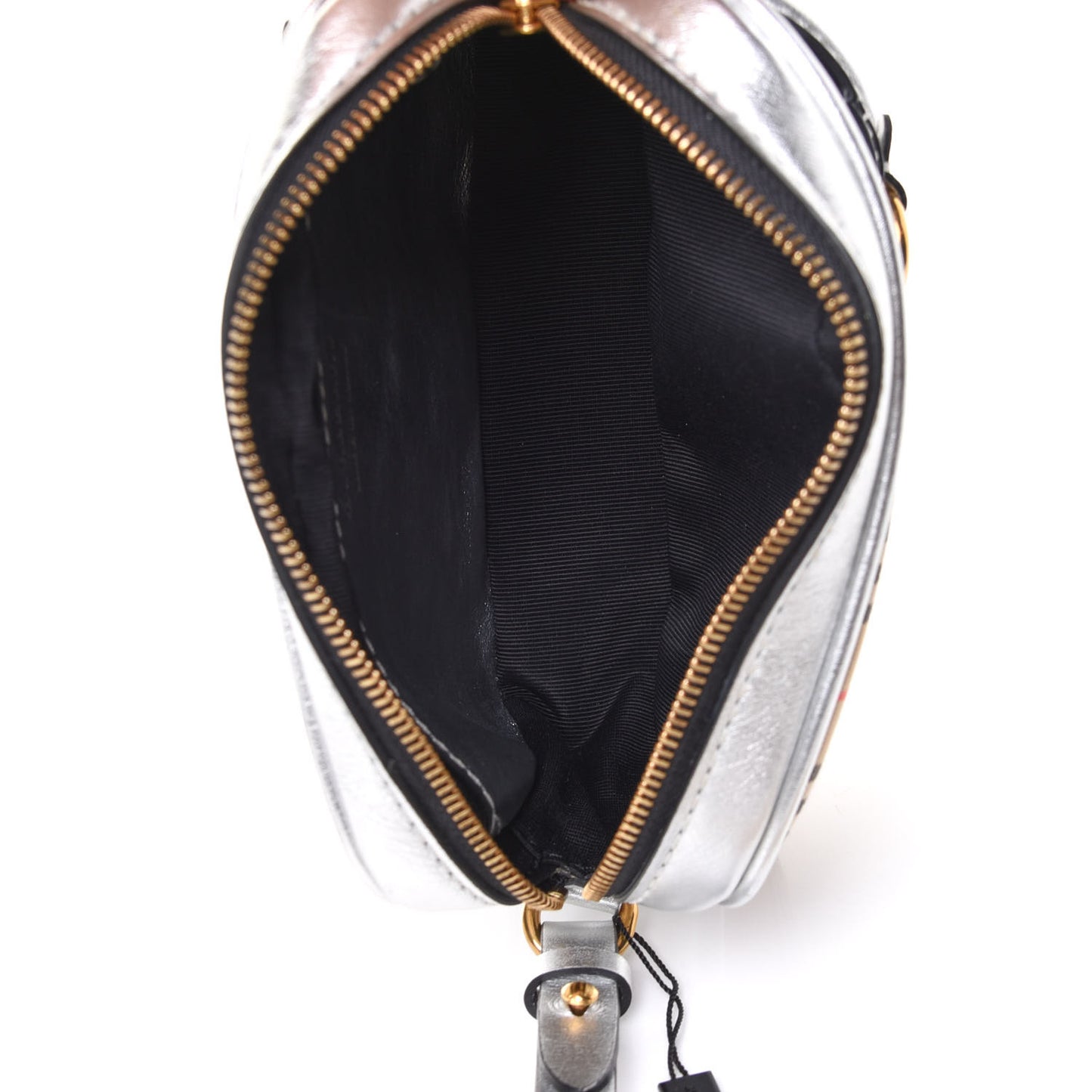 Metallic Smooth Calfskin 1983 Knight Check Link Bum Bag Silver