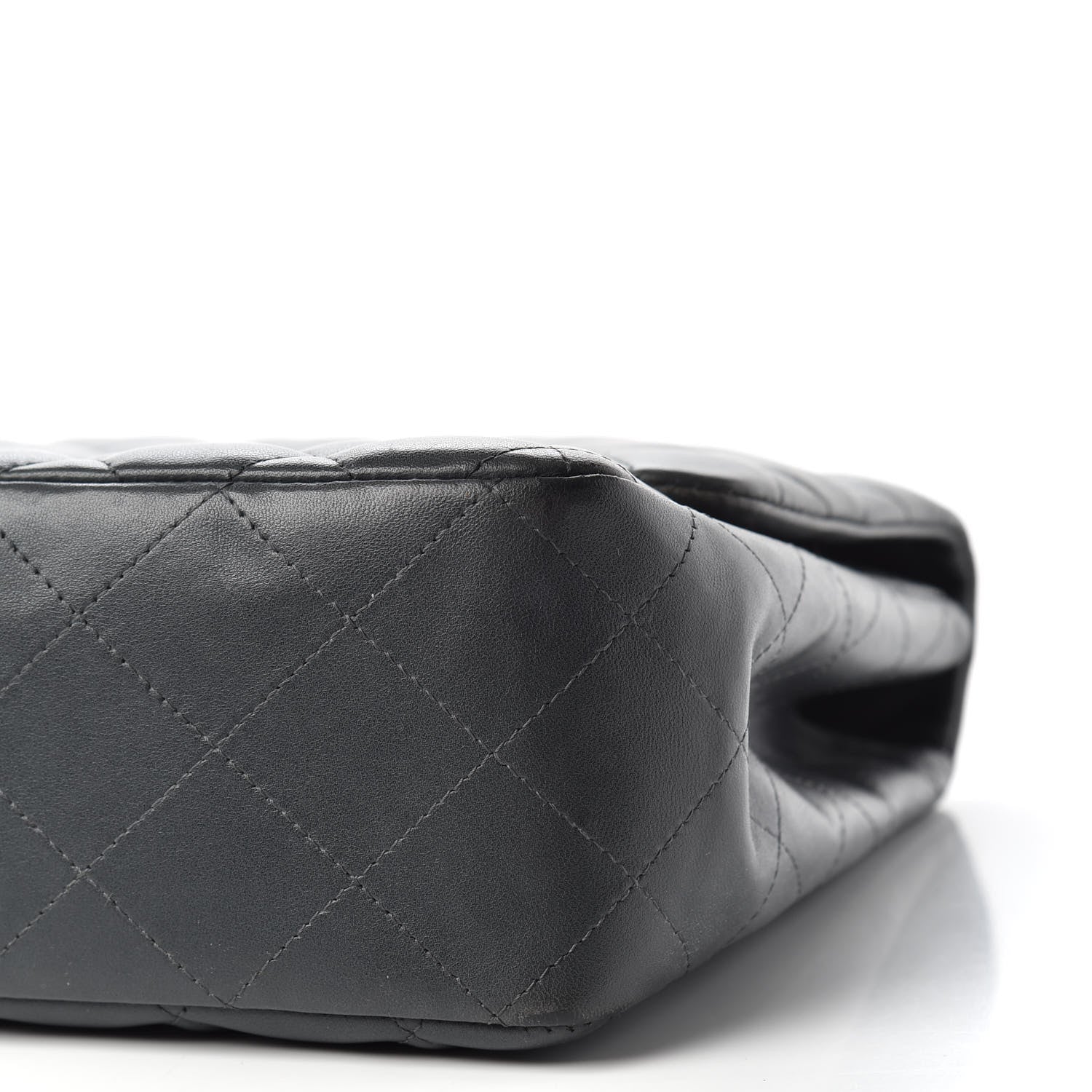 Chanel Lambskin Quilted Jumbo Single Bijoux Chain Flap Gris Fonce 9 of 11