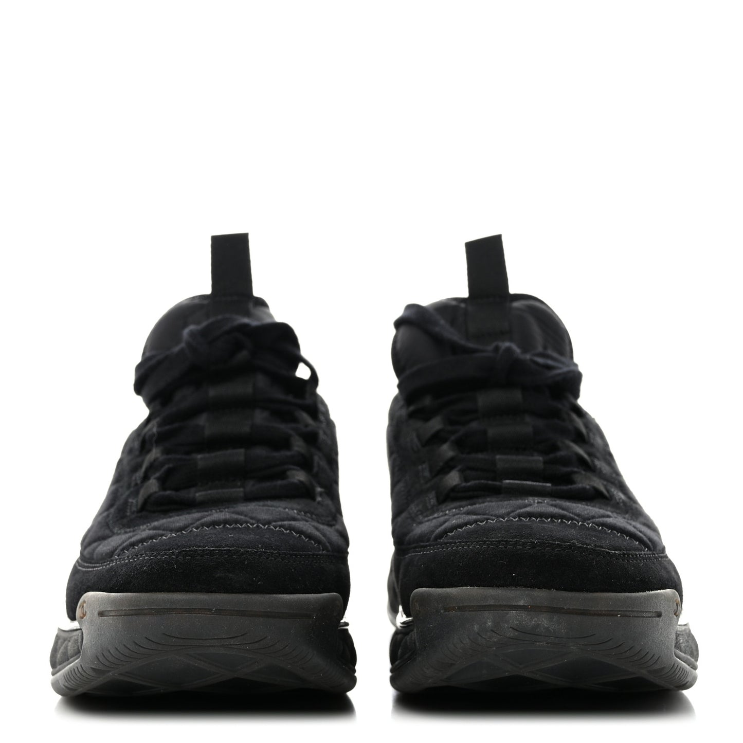 Suede Calfskin Mixed Fibers CC Sneakers 39.5 Black