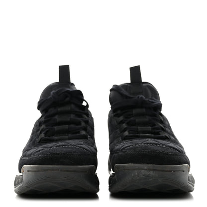 Chanel Suede Calfskin Mixed Fibers CC Sneakers 39.5 Black 2 of 8