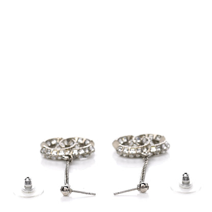Chanel Baguette Crystal CC Drop Earrings Silver 3 of 3