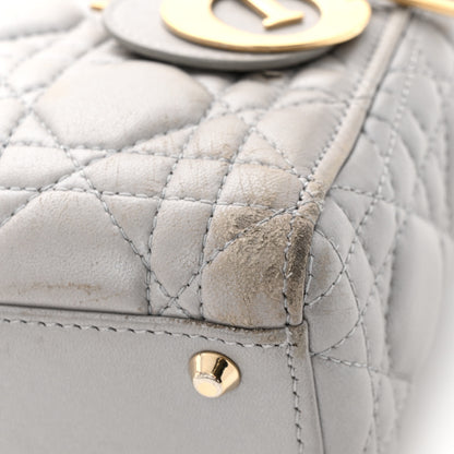 Christian Dior Metallic Lambskin Cannage Mini Lady Dior Grey 12 of 13