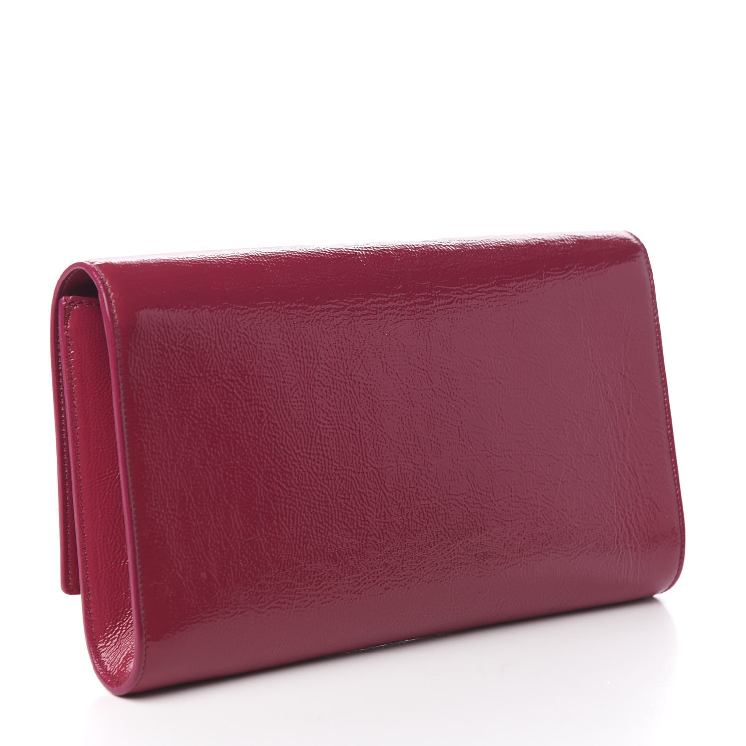 Saint Laurent Textured Patent Monogram Large Belle De Jour Clutch Fuchsia 2 of 10