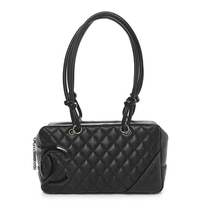 Chanel Calfskin Quilted Large Cambon Bowler Black 1 of 10