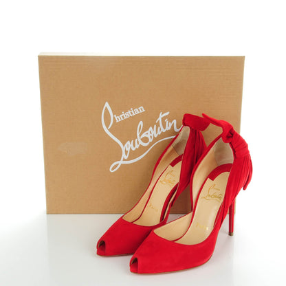 Christian Louboutin Suede Barbara 100 Peep Toe Pumps 36 Oeillet 5 of 9