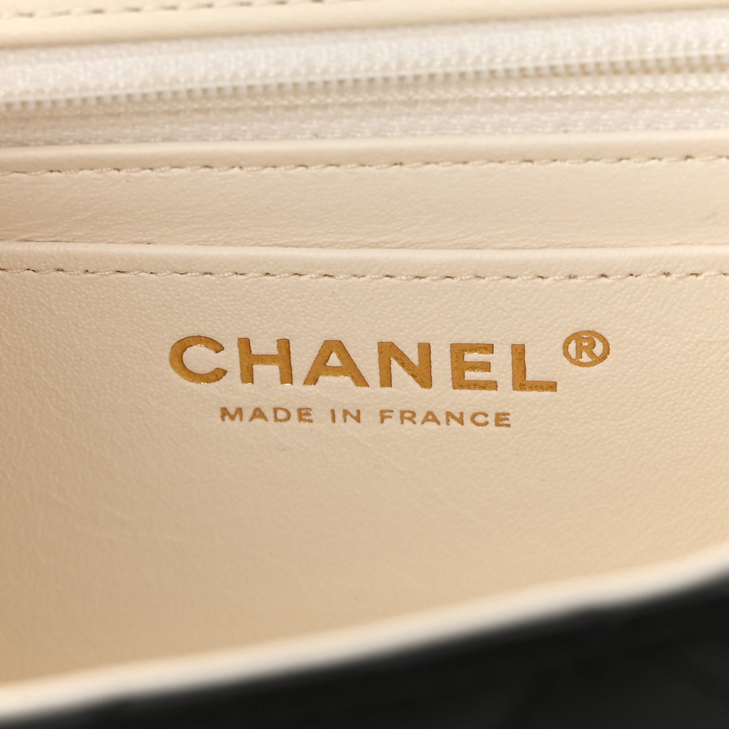 Lambskin Quilted Mini Rectangular Flap White Black