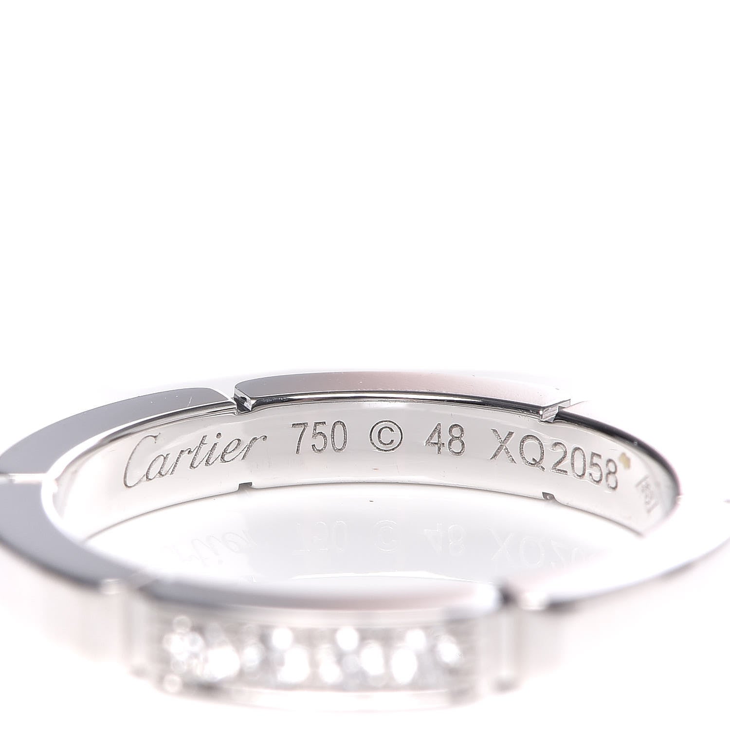 Cartier 18K White Gold Diamond Maillon Panthere Wedding Band Ring 48 4.5 4 of 4
