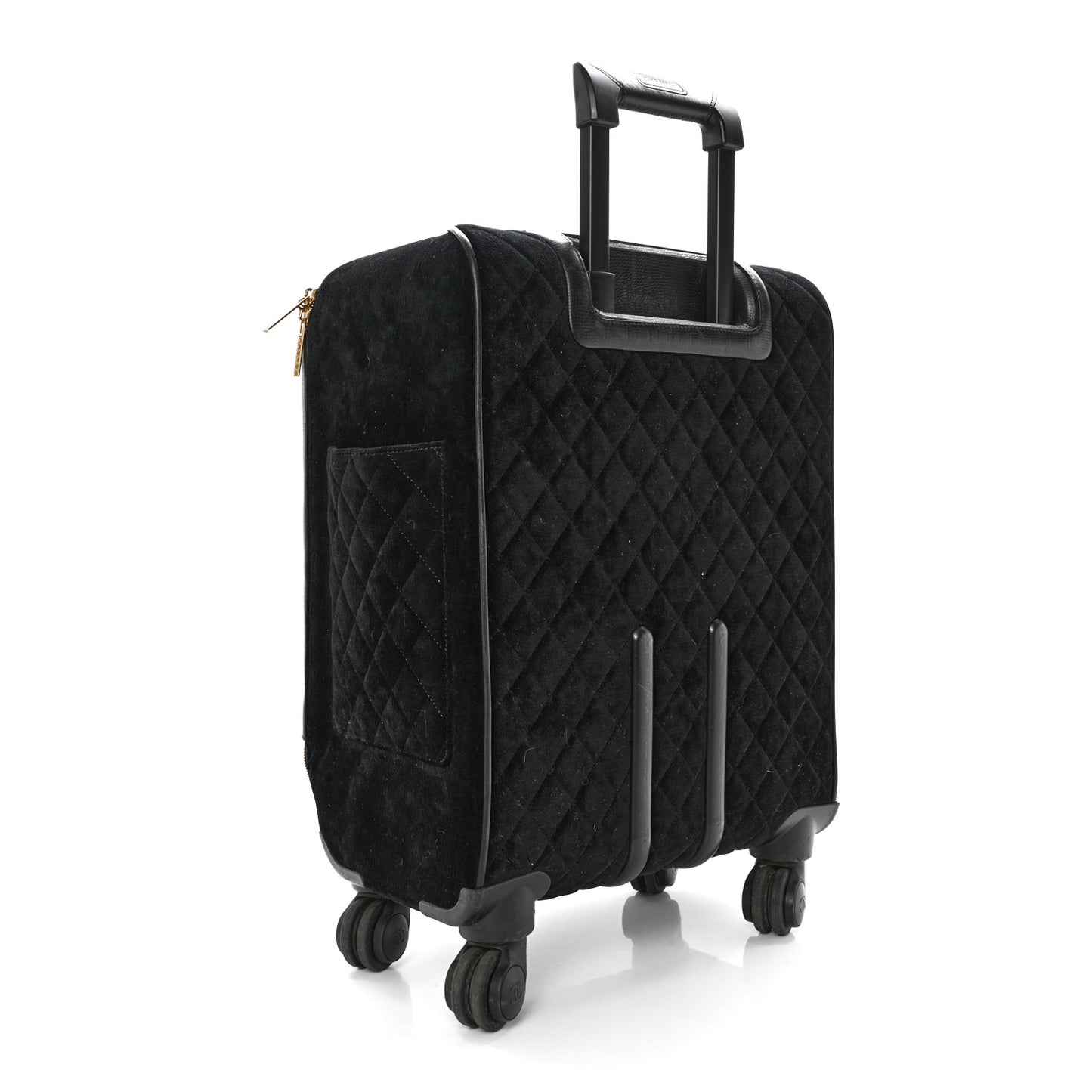 Suede Quilted Coco Case Trolley Black