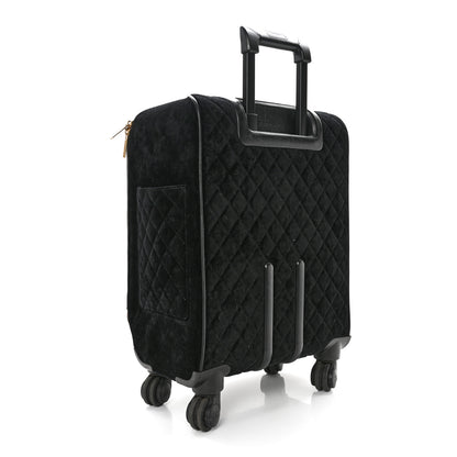 Chanel Suede Quilted Coco Case Trolley Black 3 of 12