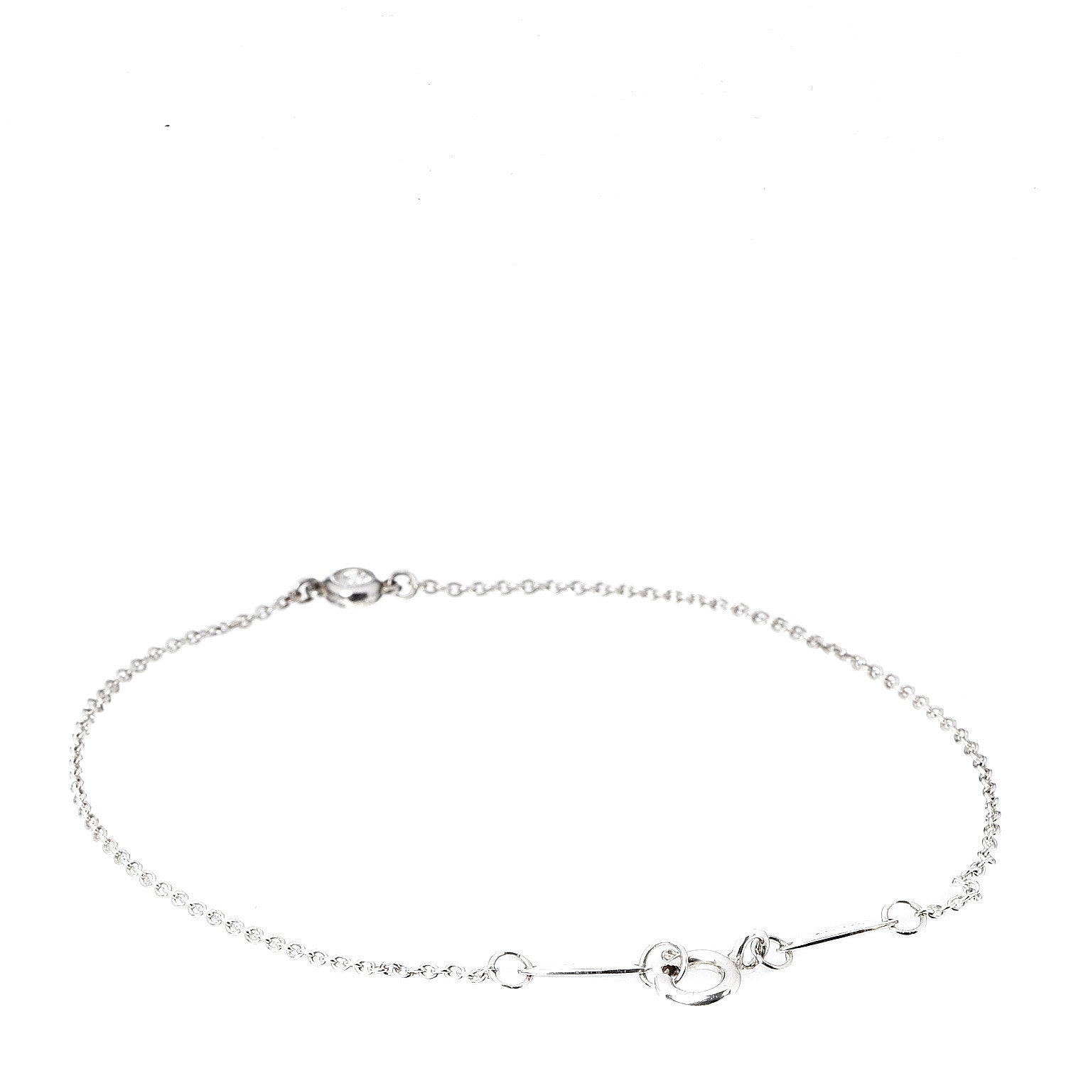 Tiffany Sterling Silver Diamond .05ct Elsa Peretti Diamonds by the Yard Bracelet 3 of 7