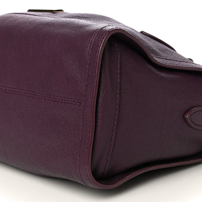 Burberry Grainy Calfskin Small Pilgrim Bowling Bag Plum 6 of 15