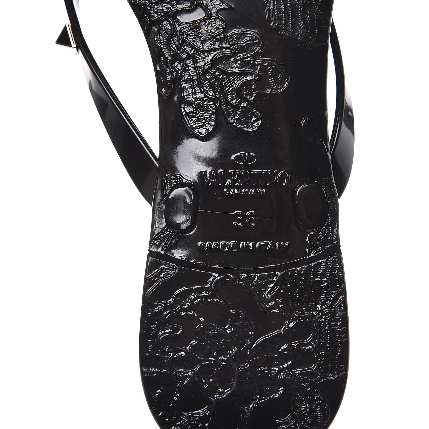 Valentino Garavani PVC Jelly Rockstud Bow Thong Sandals 38 Black 6 of 8