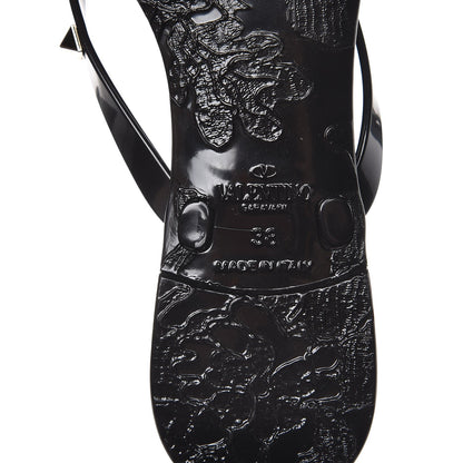 Valentino Garavani PVC Jelly Rockstud Bow Thong Sandals 38 Black 6 of 8