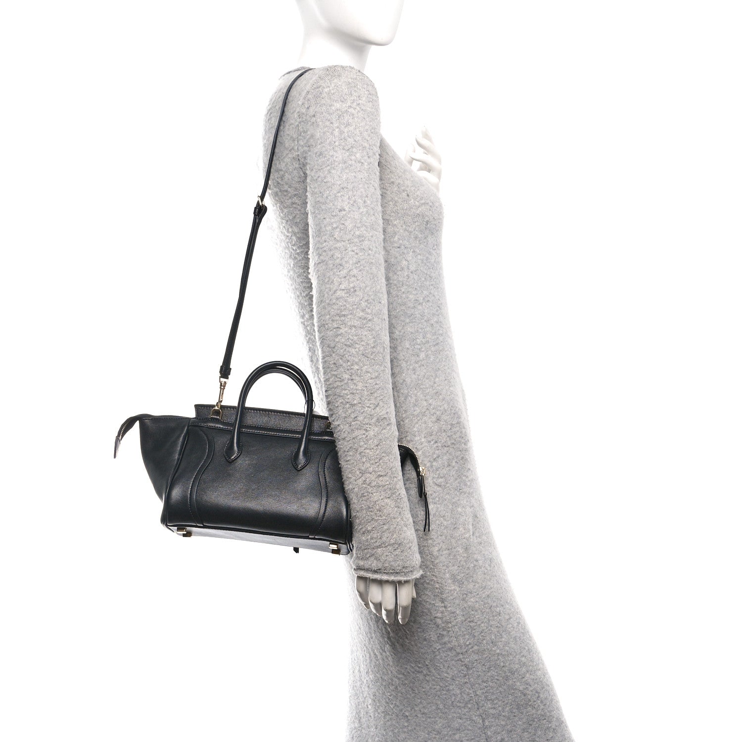 Celine Supple Shiny Lambskin Little New Luggage Black 2 of 9