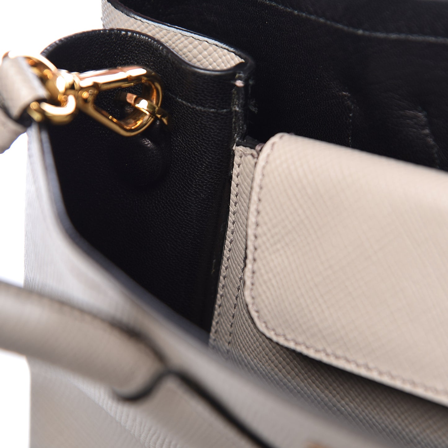 Saffiano Cuir Medium Double Bag Pomice