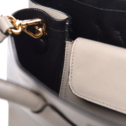 Prada Saffiano Cuir Medium Double Bag Pomice 11 of 14