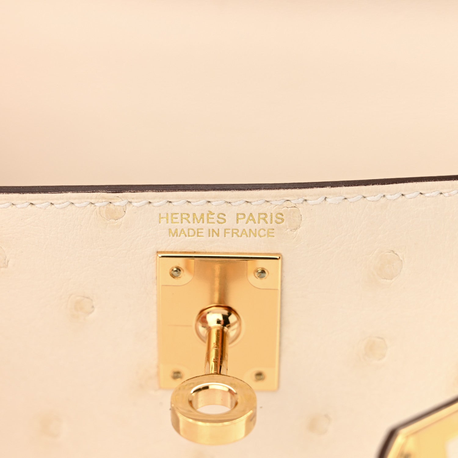 Hermes Ostrich Kelly Sellier Mini 20 Nata 6 of 12