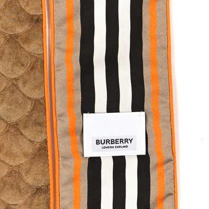 Burberry Silk Icon Stripe Scale Print Skinny Scarf Orange 3 of 3