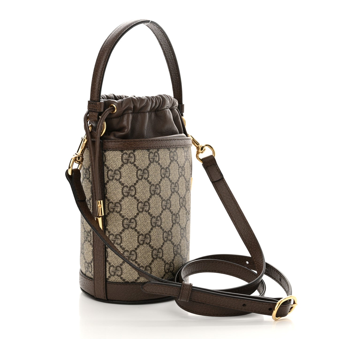 GG Supreme Monogram Ophidia Mini Bucket Bag Beige Ebony
