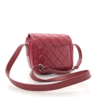 Chanel Lambskin Quilted Messenger Bag Red 3 of 14