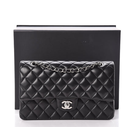 Chanel Lambskin Quilted Medium Double Flap Black 13 of 13