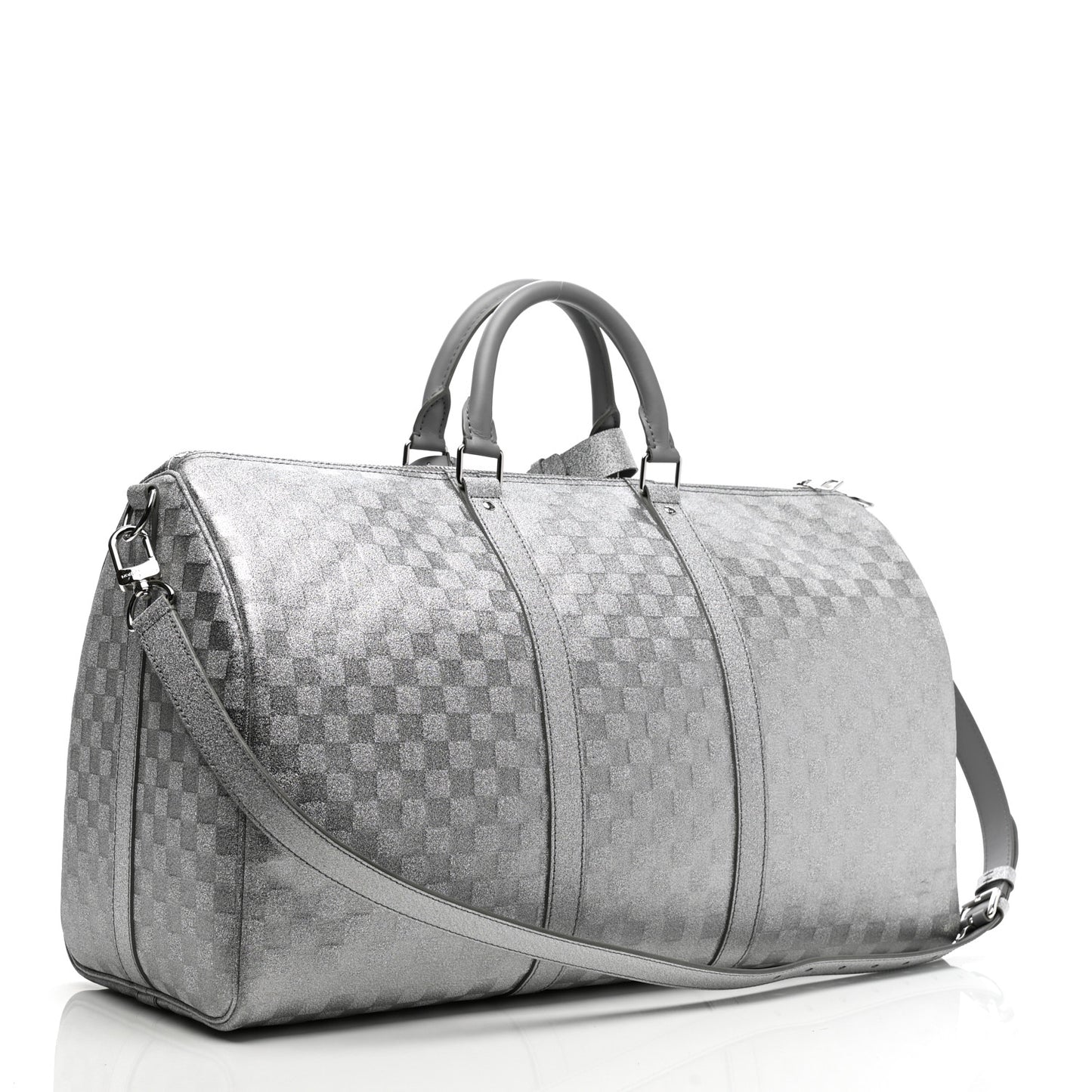 Damier Glitter Keepall Bandouliere 50 Silver