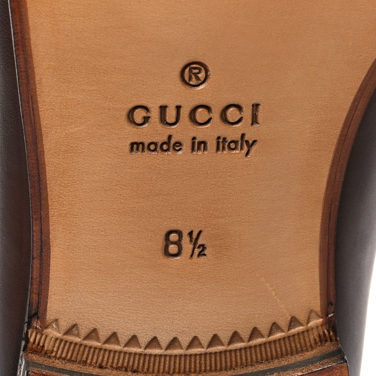 Gucci Betis Glamour Calfskin Horsebit Mens Jordaan Loafers 8 Fondente 8 of 9