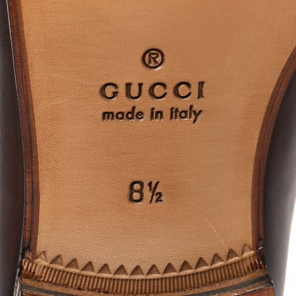 Gucci Betis Glamour Calfskin Horsebit Mens Jordaan Loafers 8 Fondente 8 of 9