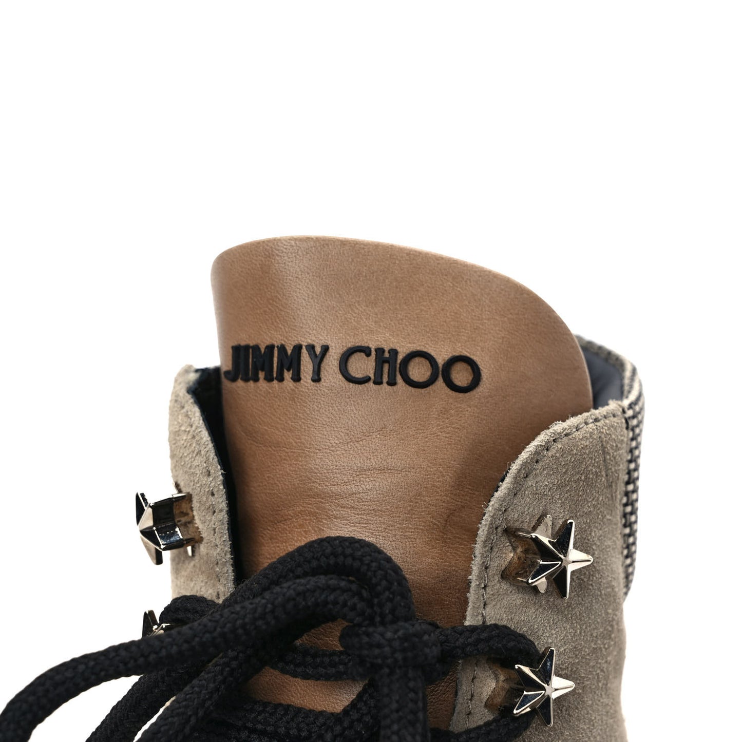 Suede Calfskin Inca Patchwork Platform Hiking Boots 39 White Sand Natural