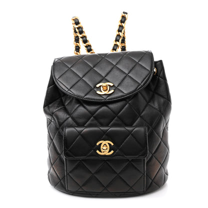 Chanel Lambskin Quilted Drawstring Backpack Black 1 of 13