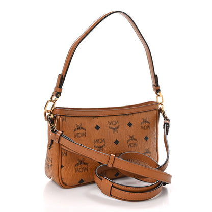 MCM Visetos Studded Small Crossbody Bag Cognac 3 of 10