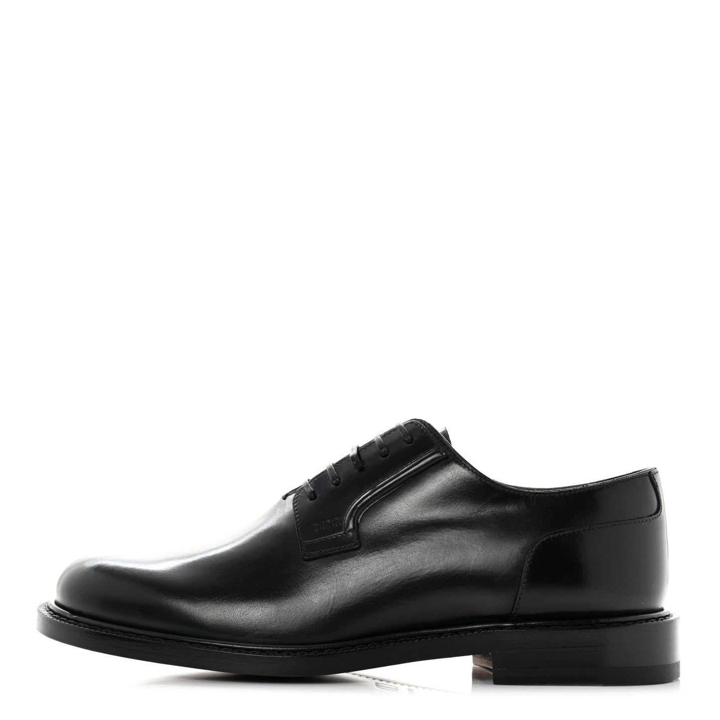 Polished Calfskin Mens Derby Shoe 38 Black