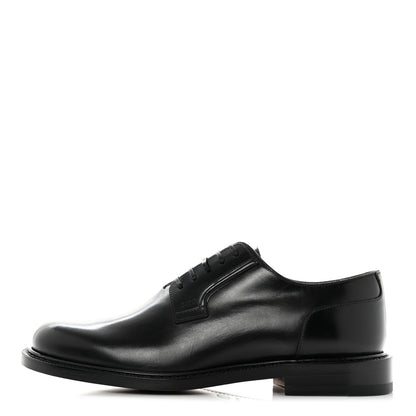 Christian Dior Polished Calfskin Mens Derby Shoe 38 Black 1 of 9