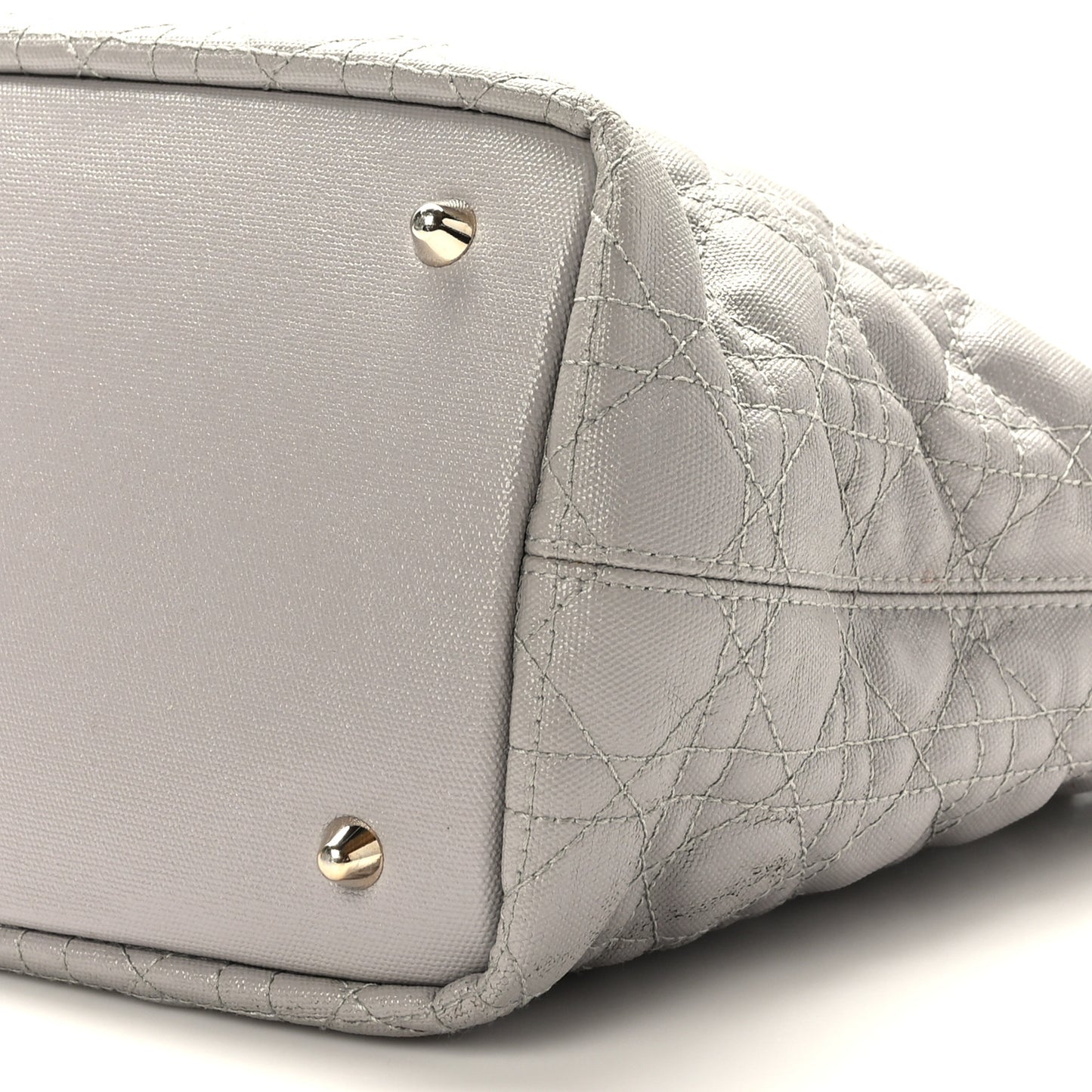 Coated Canvas Cannage Small Panarea Tote Grey