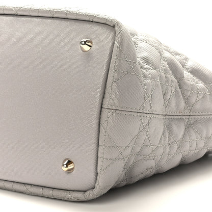 Christian Dior Coated Canvas Cannage Small Panarea Tote Grey 9 of 11