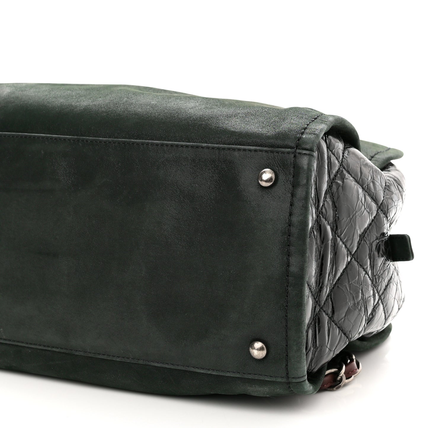Iridescent Lambskin Aged Calfskin In The Mix Bowler Green