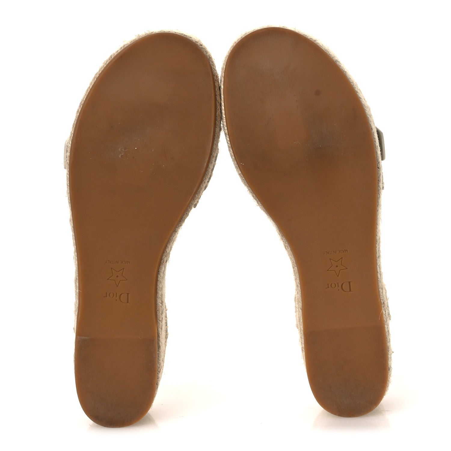 Christian Dior Calfskin D-Dior Espadrille Platform Sandals 40 Off