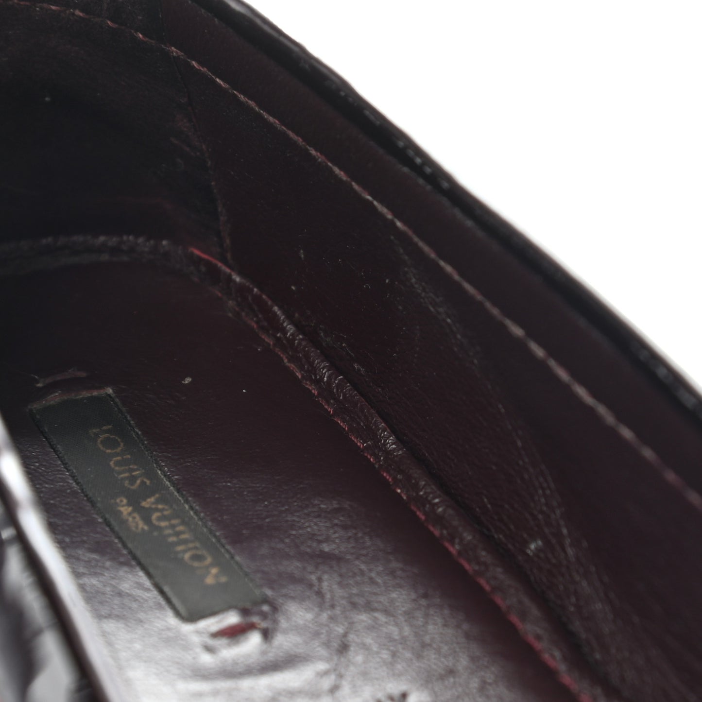 Patent Calfskin Oxford Loafers 39 Amarante