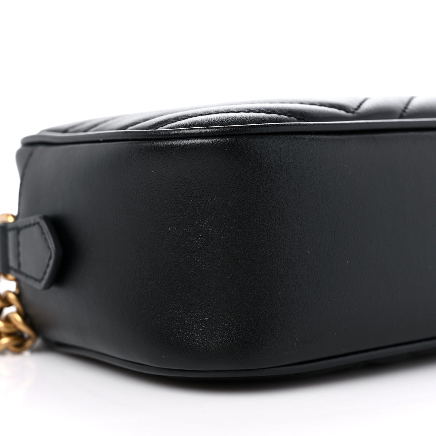 Calfskin Matelasse Small GG Marmont Chain Shoulder Bag Black