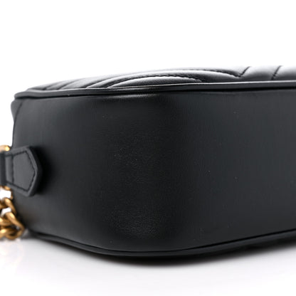 Gucci Calfskin Matelasse Small GG Marmont Chain Shoulder Bag Black 8 of 9