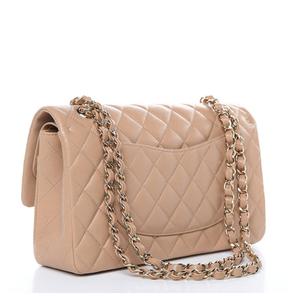 Chanel Caviar Quilted Medium Double Flap Beige 3 of 12